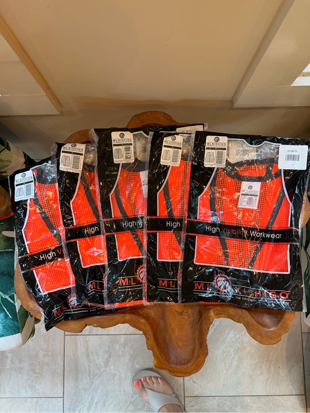Bundle of 5 New ML KISHIGO P SERIES High visibility Mesh Safety Work Vests 3XLT